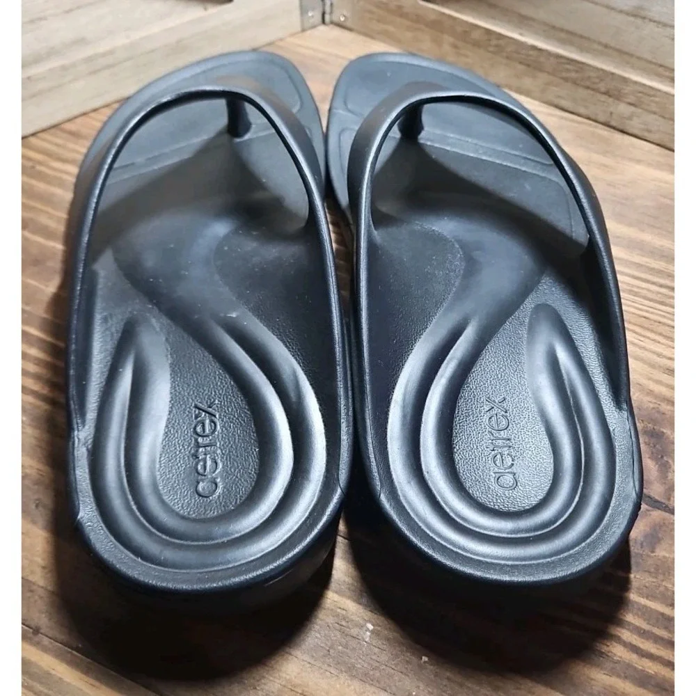 Aetrex Men's Sz 10 Maui Orthopedic Flip Flops‎ Charcoal #425